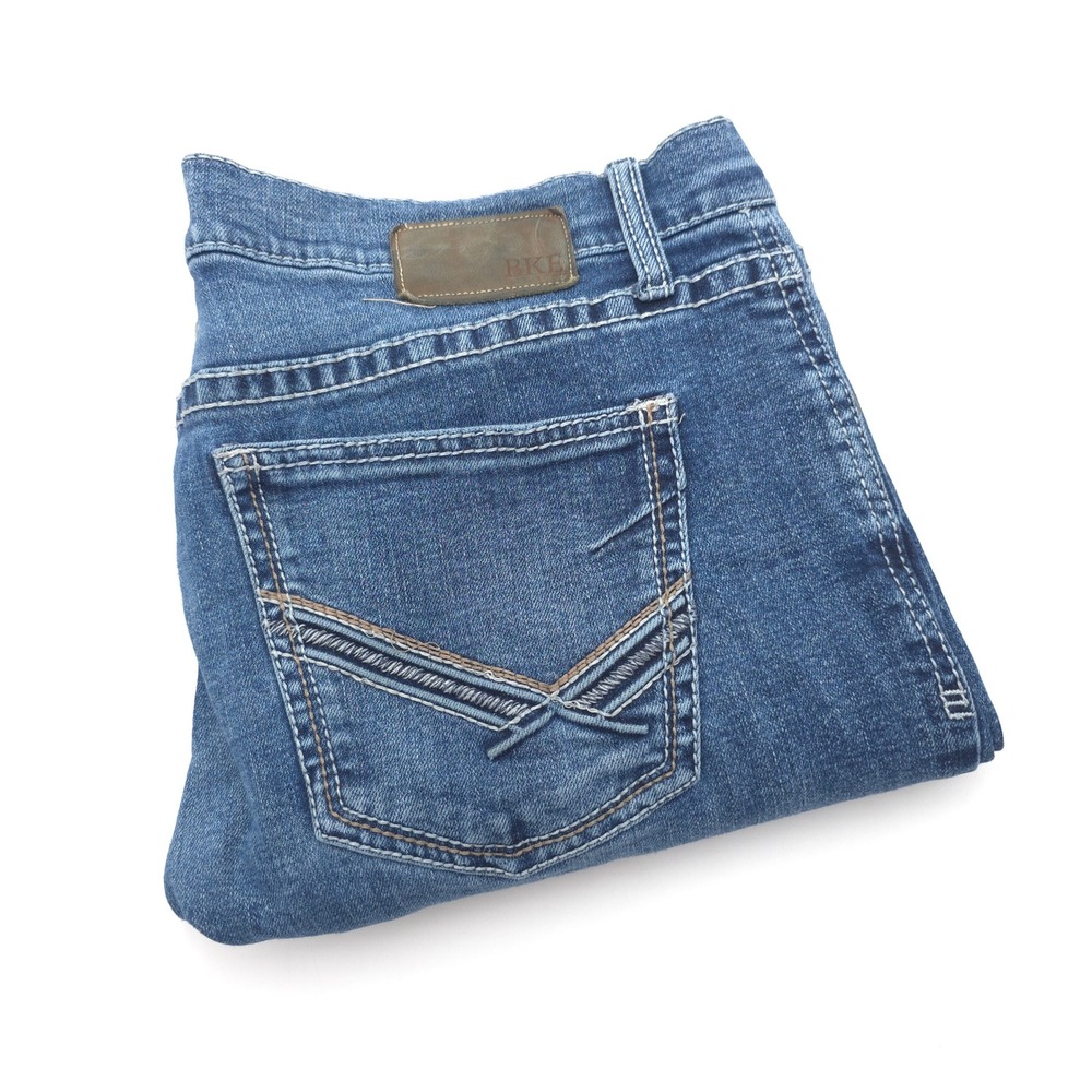BKE Jake Mens 38X30 Straight Leg Jeans Medium Wash Distressed Denim